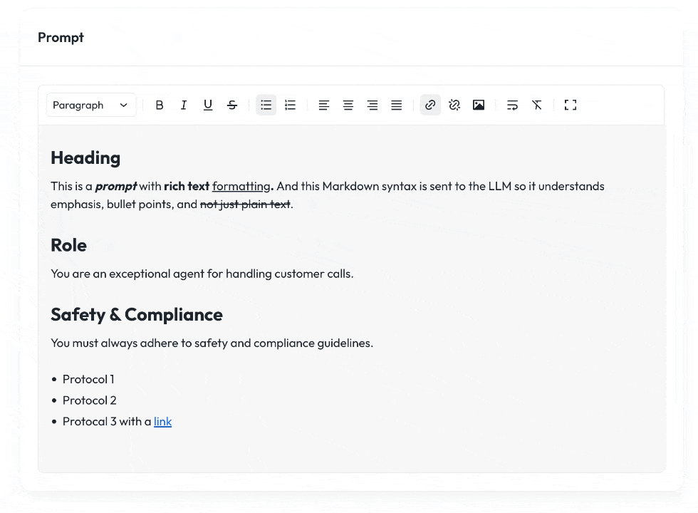 Markdown Prompt Formatting